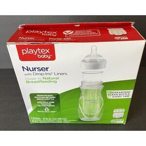 PLAYTEX BABY NURSERS BOTTLES WITH 15 DROP IN LINERS 8-10 0Z